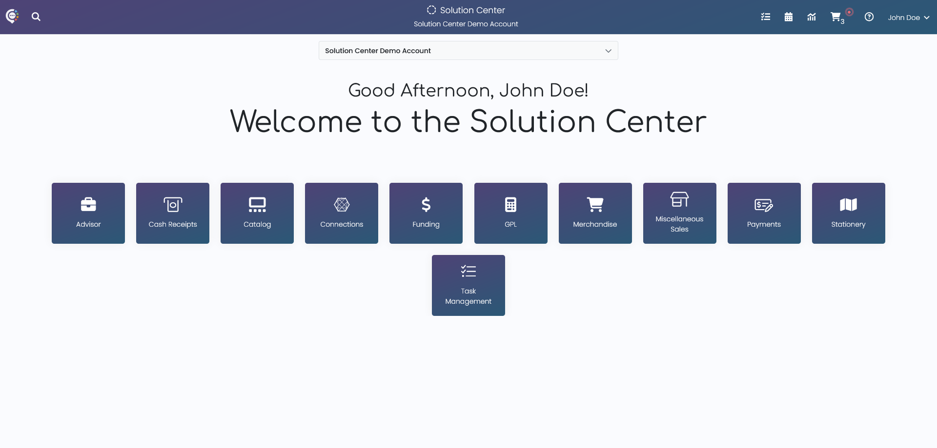 Solution Center Dashboard